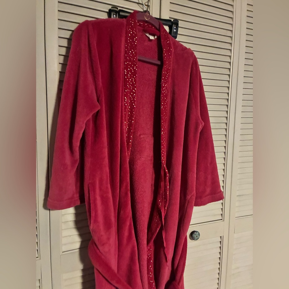 Ulta Beauty Hot Pink Robe with Embellished Gold Trim